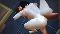 Леди Димитреску из The Sims 4 заставляет килограмм спермы в ее киску